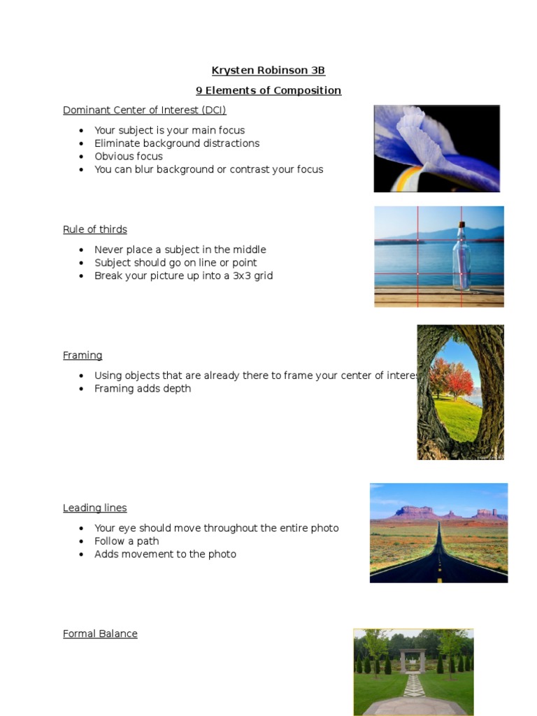 9 Elements of Photo Composition | PDF