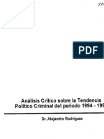 Análisis Crítico Sobre La Tendencia Político Criminal 1994-1998a Tendencia Político Criminal 1994-1998