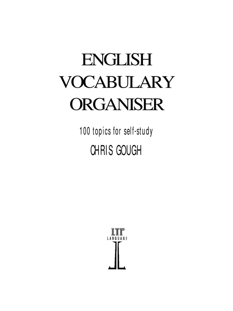 English Vocabulary Organizer PDF PDF