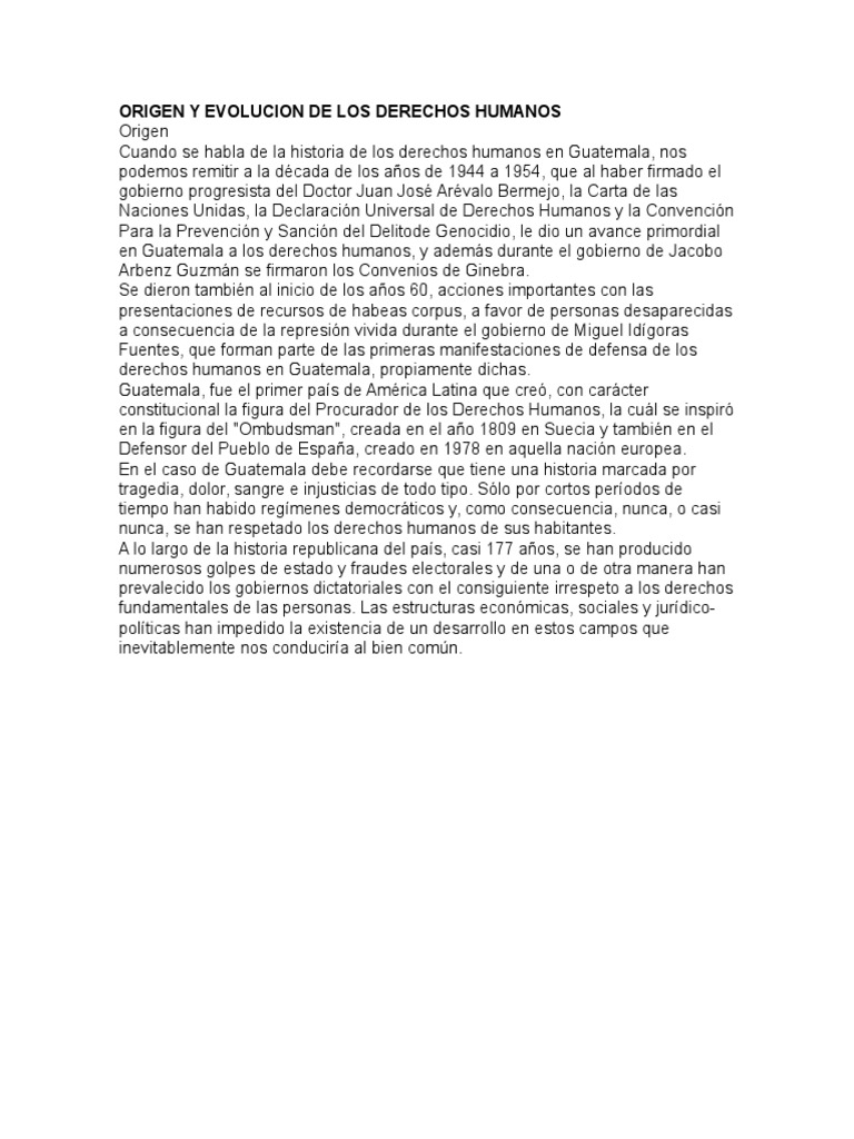 Origen y Evolucion de Los Derechos Humanos | PDF | Ecosistema ...