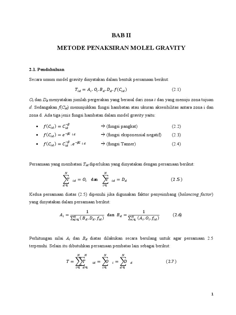 Metode Kalibrasi Model Gravity | PDF | Sains & Matematika