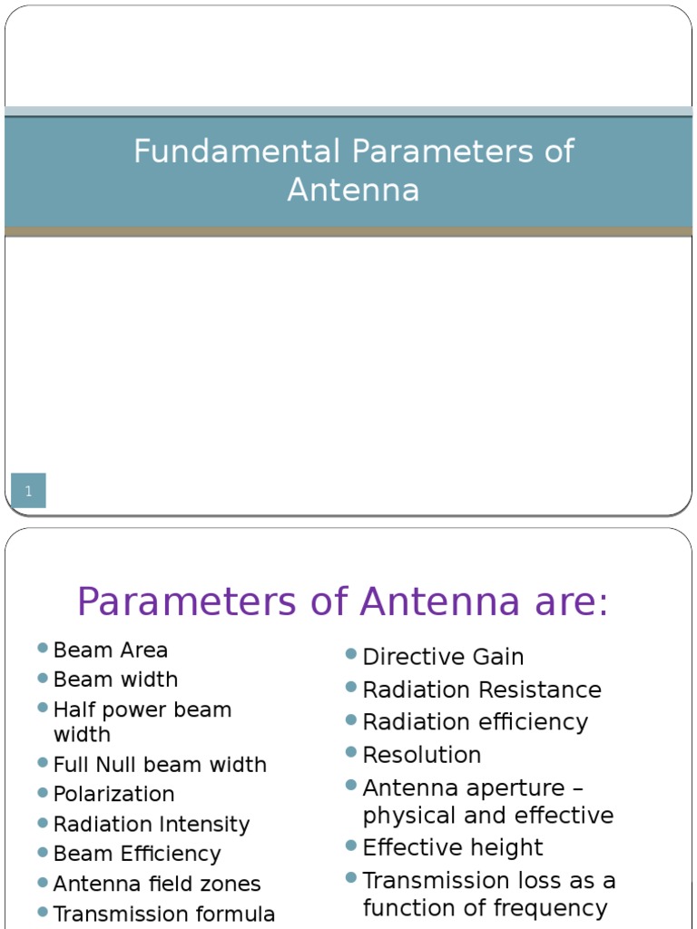 Fundamental Parameters of Antenna (1).ppsx Antenna (Radio) Physical