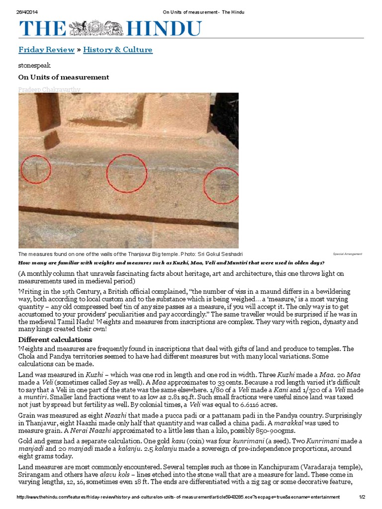 On Units of Measurement - The Hindu | PDF