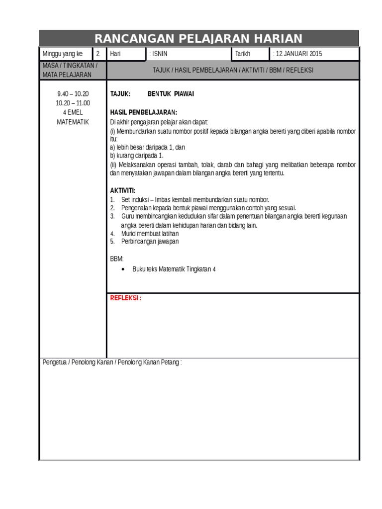 Minggu 1 Isnin Pdf