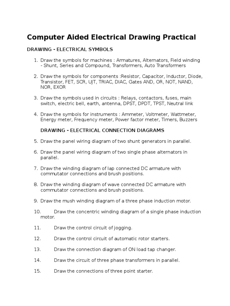 Compter Aided Electrical Drawing