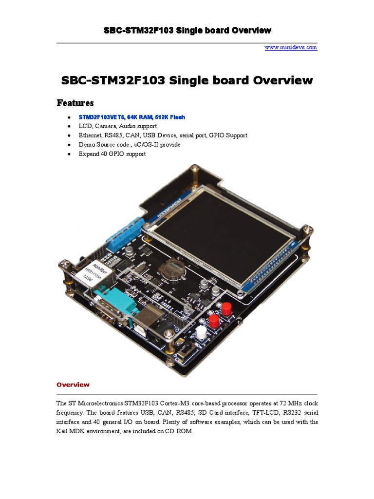 SBC-STM32F103 Overview PDF | PDF | Computers