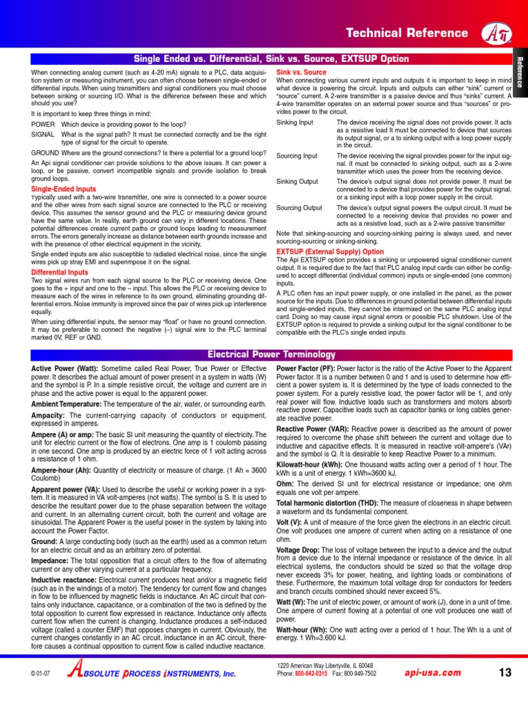 Technical Reference: Single Ended vs. Differential, Sink vs. Source