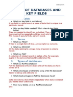 Types of Databases and Key Fields