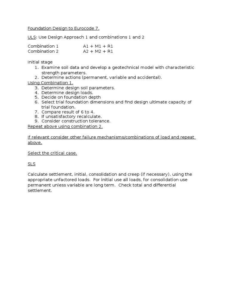 Eurocode 7 Foundation Design Guide | PDF