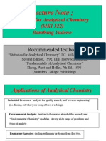 Statistics For Analytical Chemistry