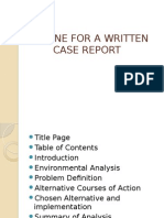 Outline For A Written Case Report