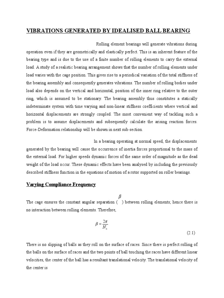 Ball Bearing Vibration Analysis | PDF | Bearing (Mechanical) | Chaos Theory