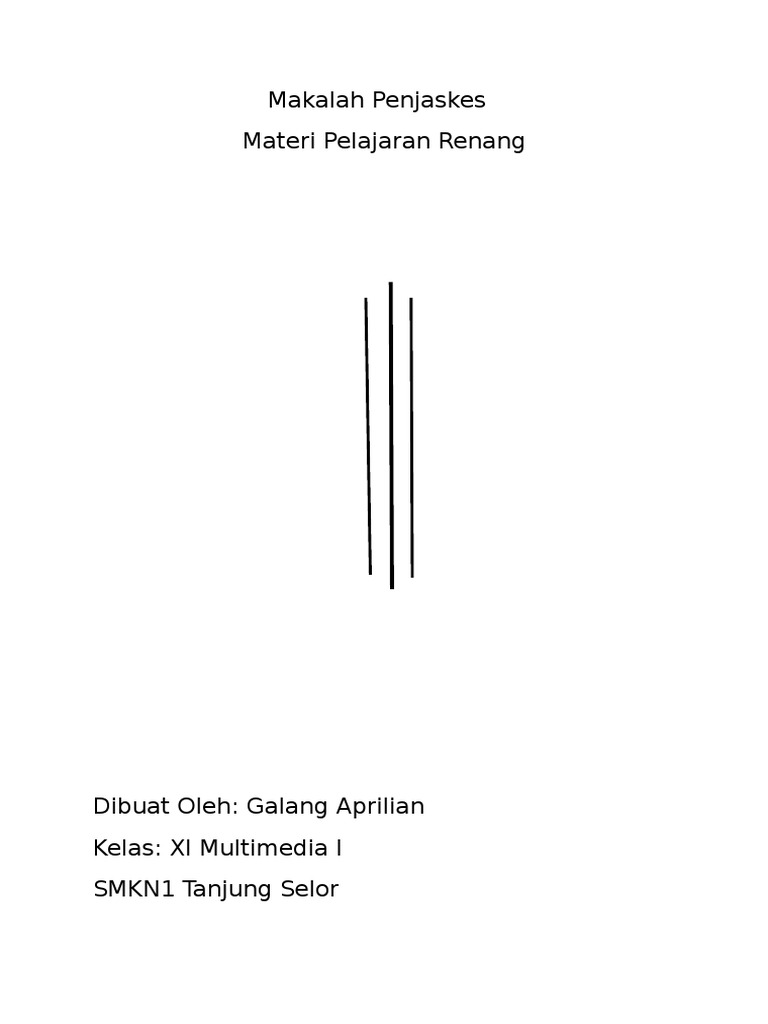 Contoh Makalah Penjas Tentang Renang