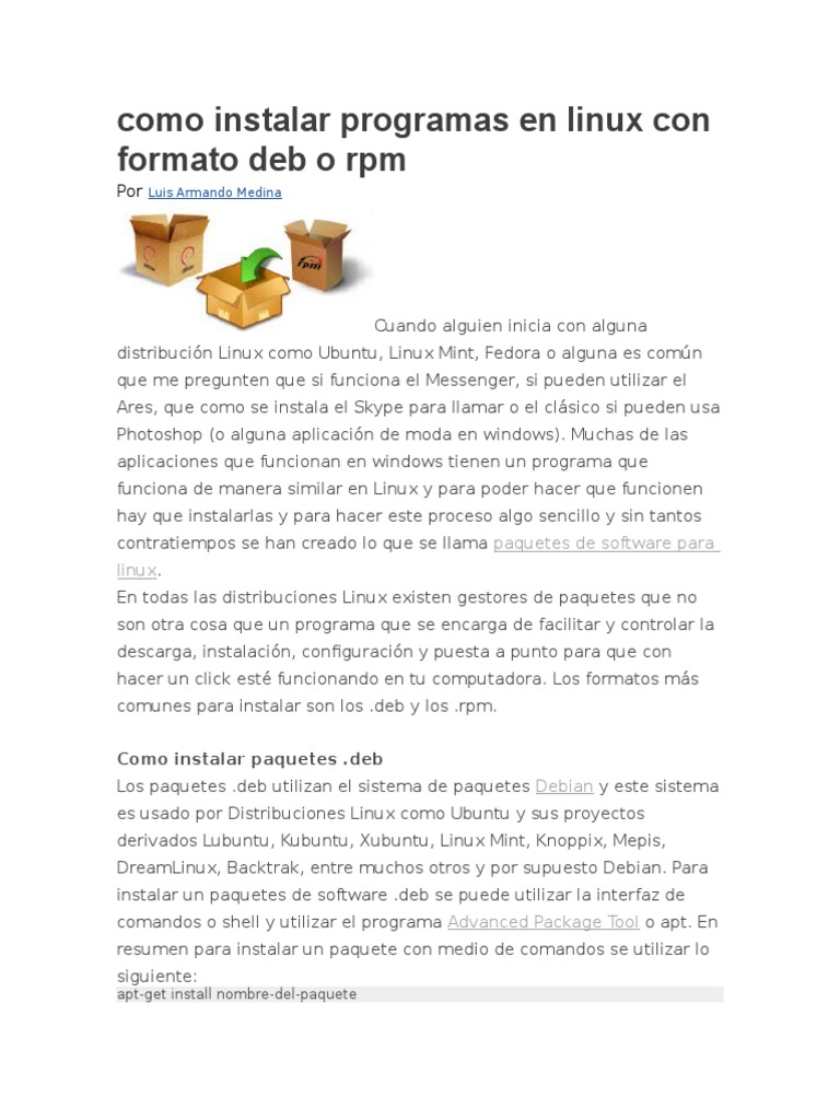 Instalar Programas en Linux | PDF | Distribución de Linux | Fedora ...