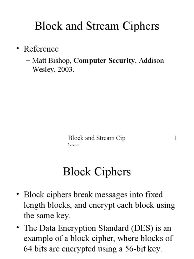 Block vs Stream Ciphers Explained | PDF | Computers
