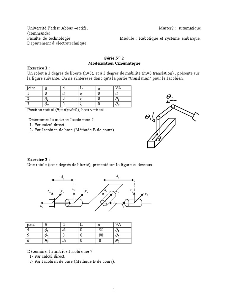 Matrice Jacobienne en Robotique | PDF