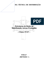 Padrões de estruturas para redes de distribuição aéreas protegidas 15 kV