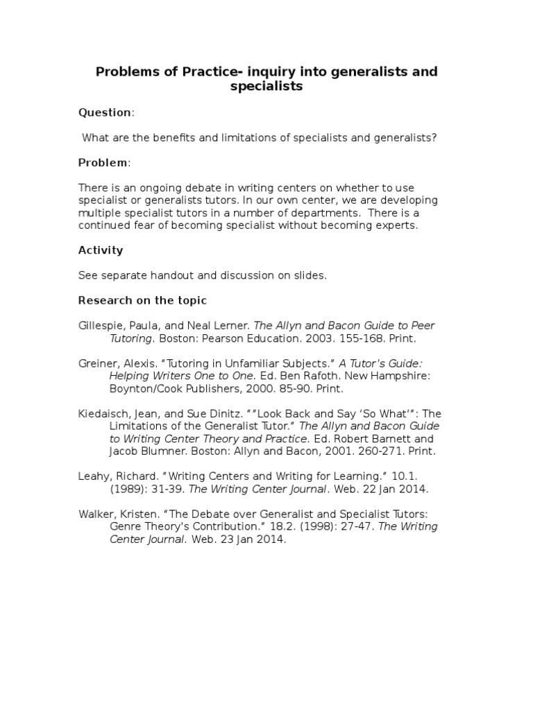 Inquiry Project Handout | PDF