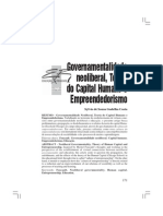 Sylvio Gadelha - Governamentalidade Neoliberal, Teoria Do Capital Humano e Empreendedorismo