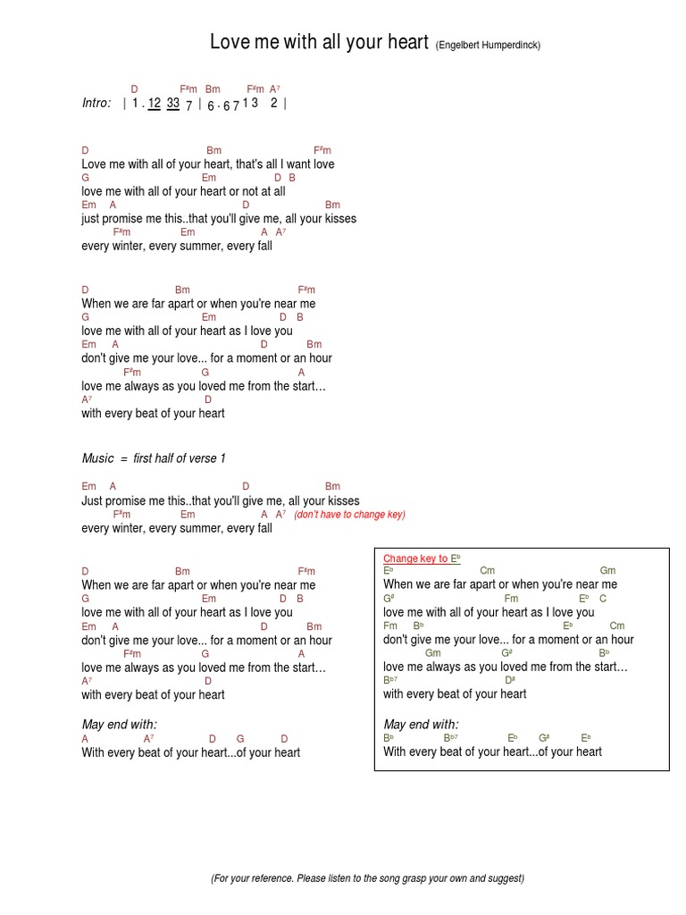 Love Me With All Your Heart Engelbert Humperdinck Pdf Nature