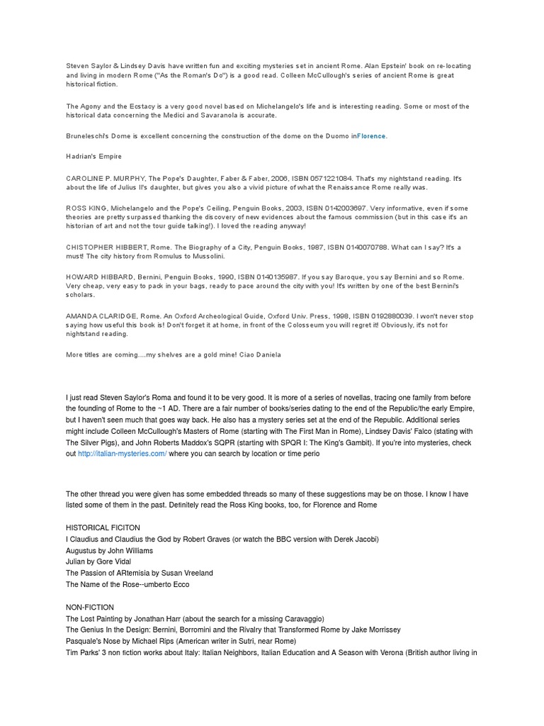 Books To Read For Your Italy Trip Rome 8 Views - 