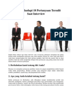 Tips Menghadapi 18 Pertanyaan Tersulit Saat Interview PDF