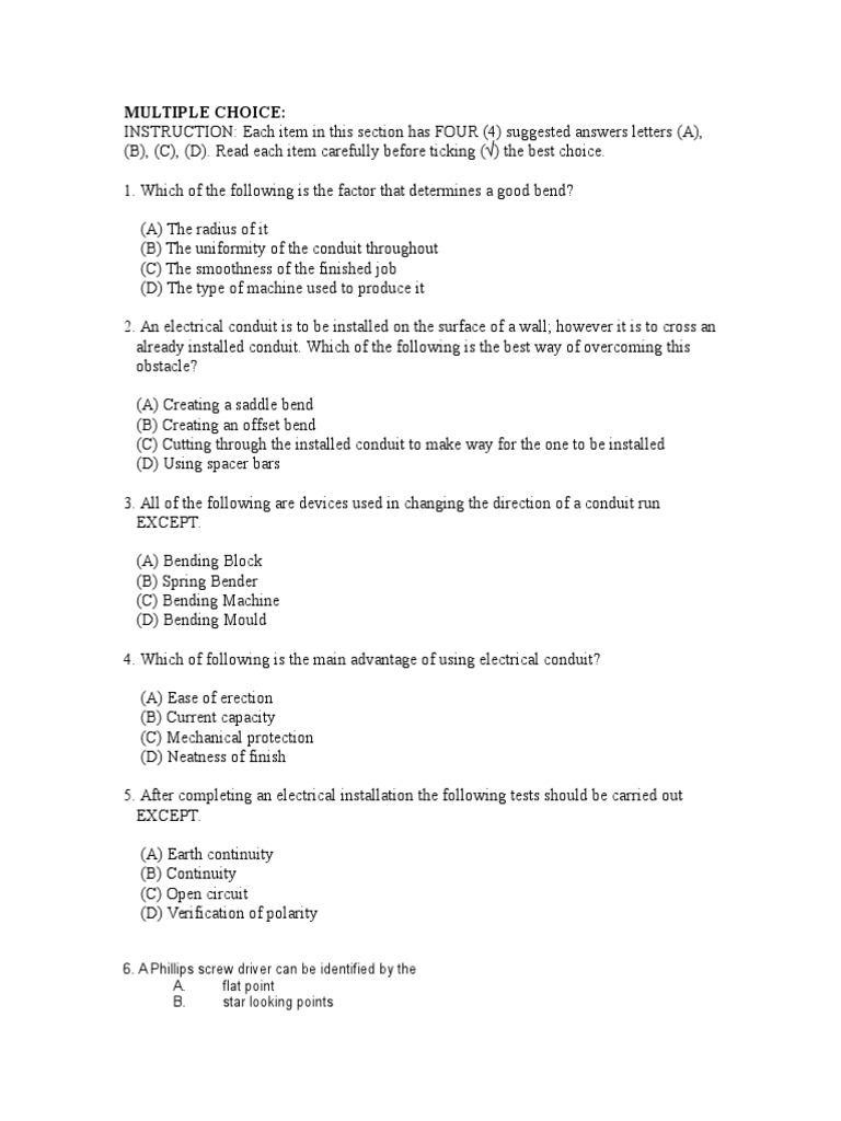 CXC Electrical Exam PDF Home Appliance Electric Current