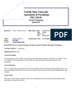 Norfolk State University Department of Psychology PSY 250-01