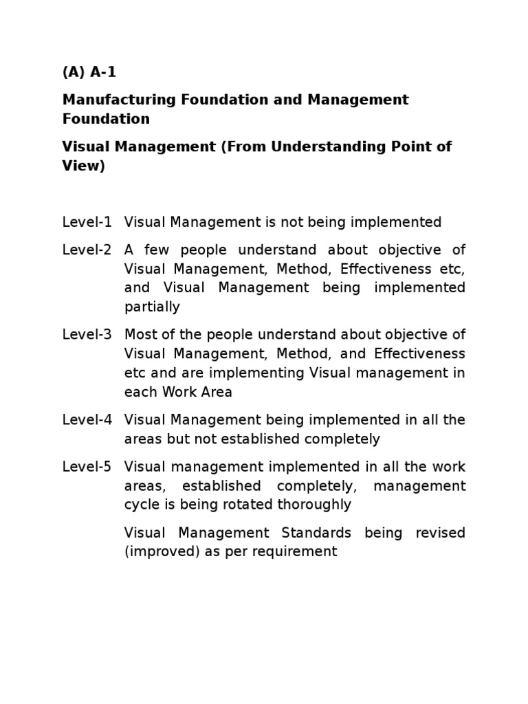Visual Management Implementation Guide | PDF | Inventory | Statistics