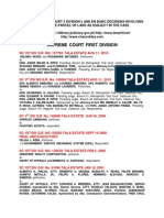 LIST OF SUPREME COURT 3 DIVISION's AND EN BANC DECISIONS INVOLVING TALA ESTATE PARCEL OF LAND AS SUBJECT IN THE CASE