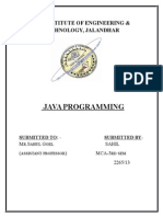 Java Programming: Dav Institute of Engineering & Technology, Jalandhar