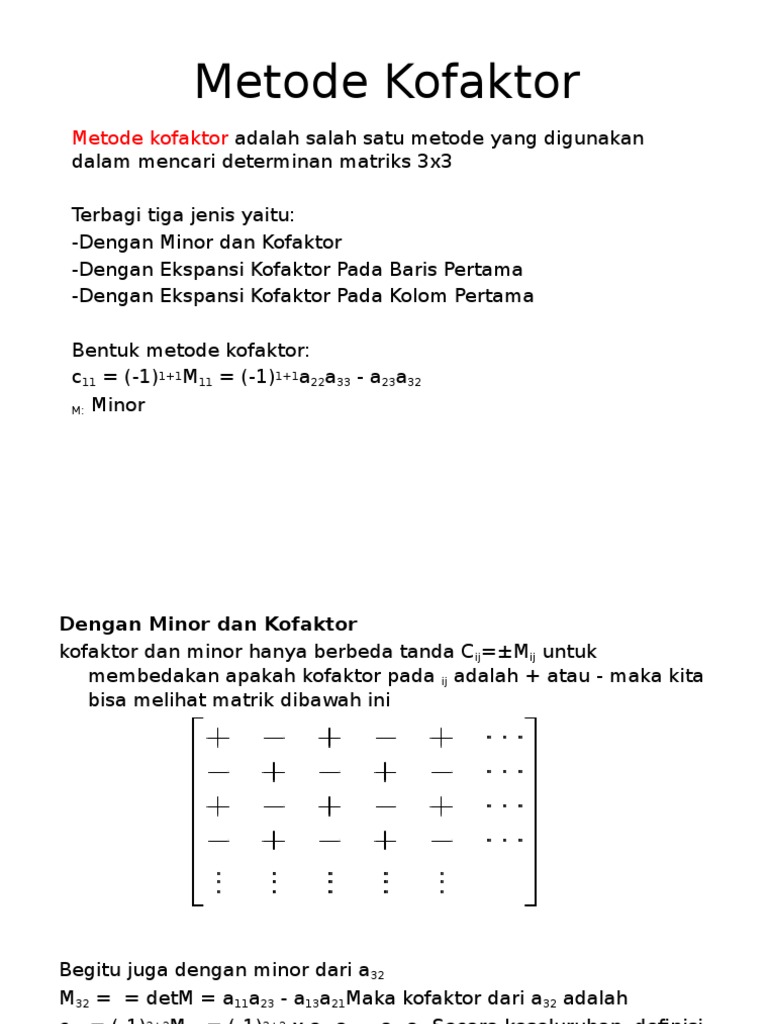 Matriks Metode Kofaktor | PDF