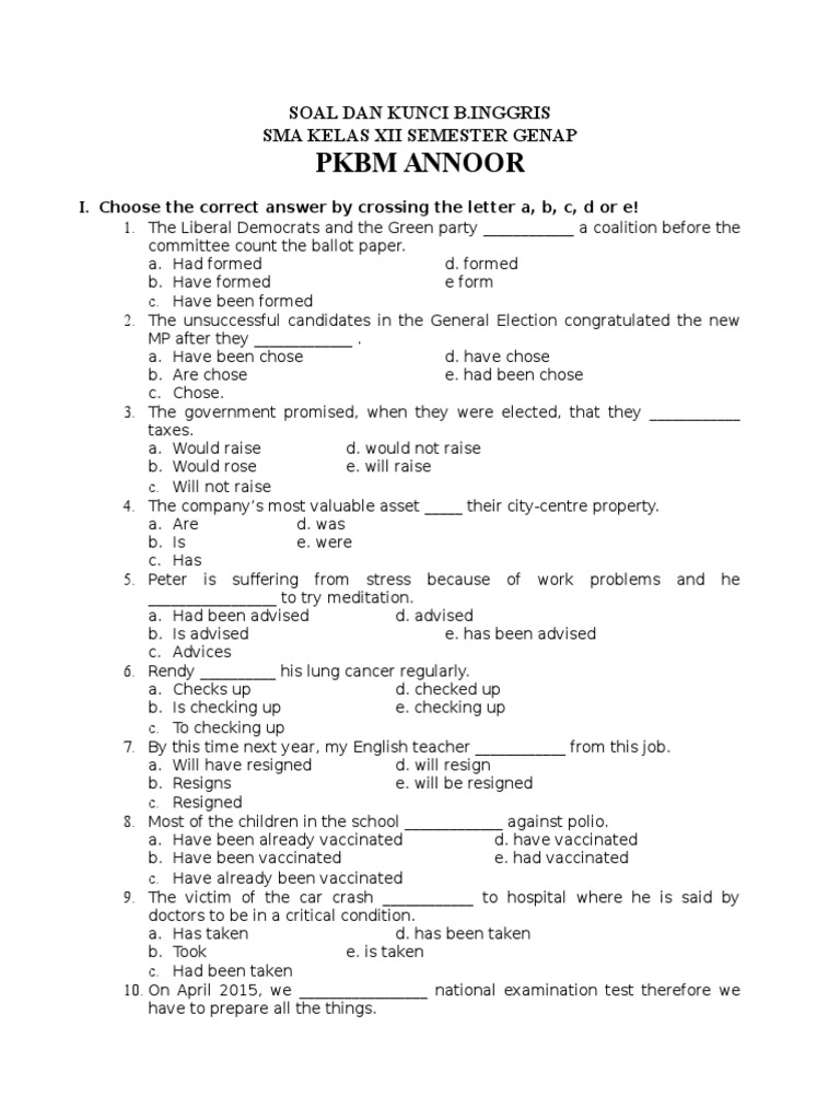 Soal Paket C Kelas Xii Pkbm Annoor Politics