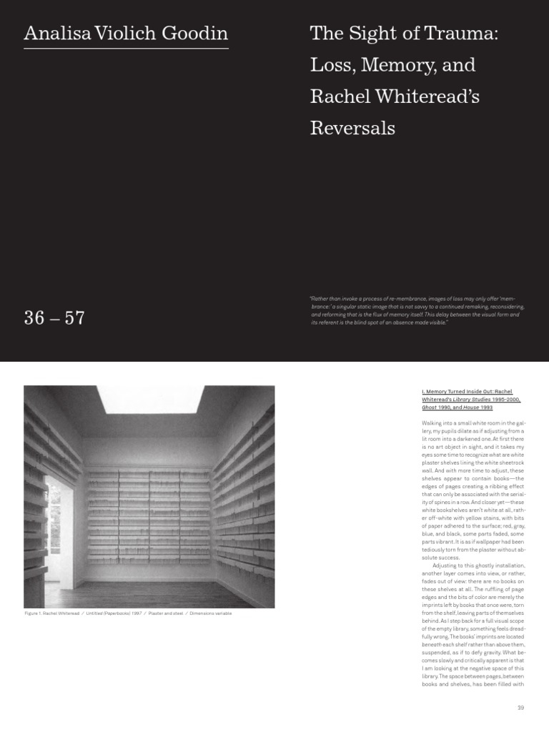Rachel Whiteread's Ghostly Library Forms | PDF | Science ...