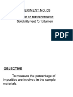 Bitumen Solubility Test Experiment 99.3