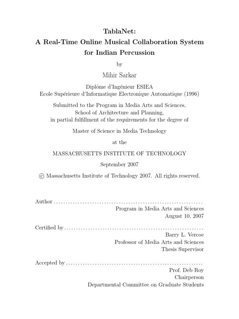 Real-Time Tabla Collaboration System | PDF | Computer Network | Real ...