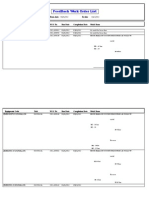 Work Order List for Safety Department Feedback