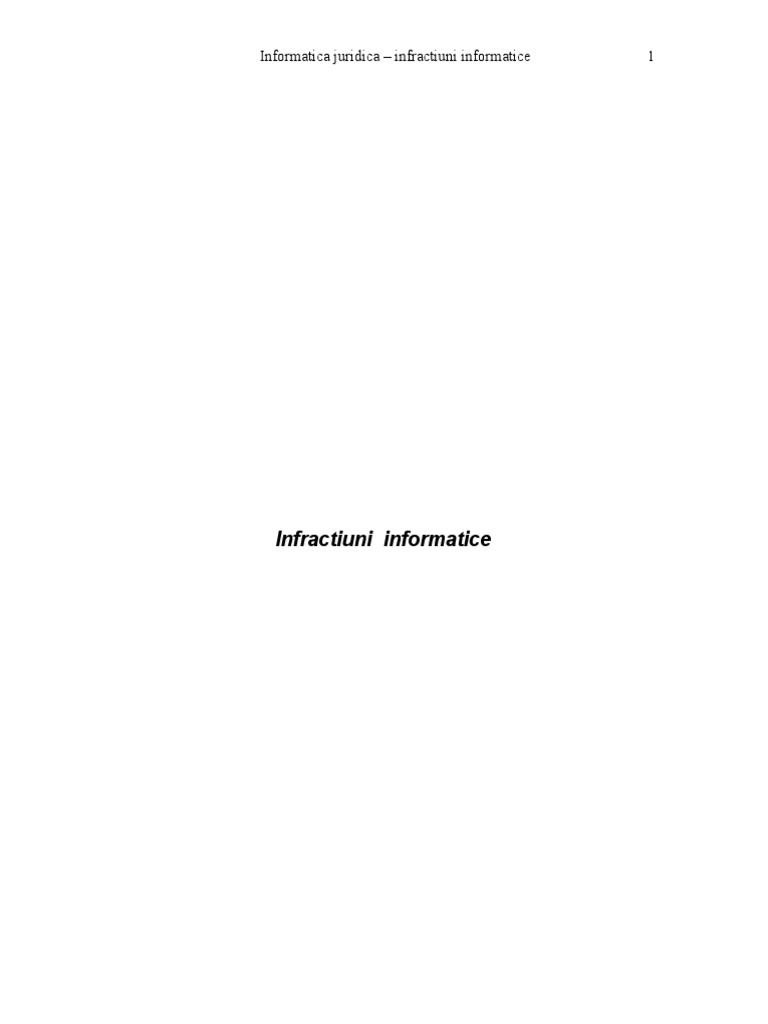 Infractiuni Informatice | PDF