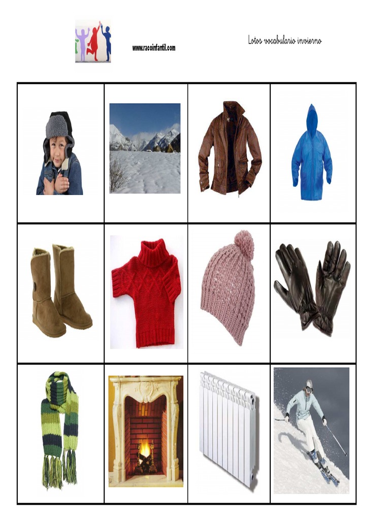Vocabulario de Ropa y Frío en Invierno | PDF