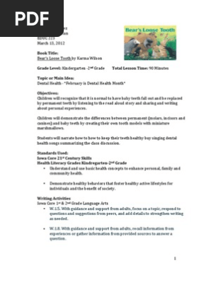  Bear's Loose Tooth Lesson Plan