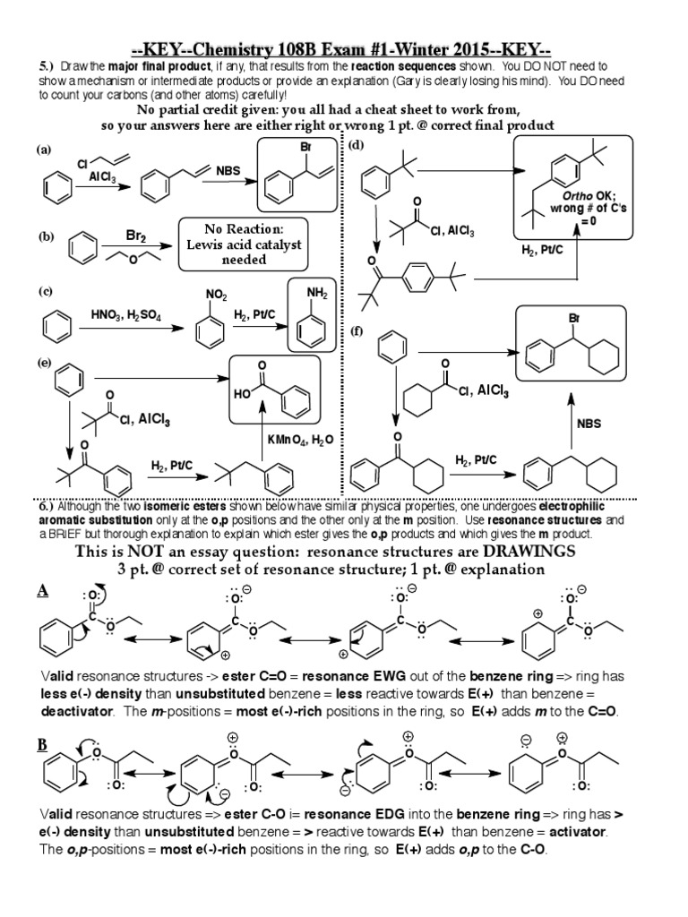 Organic Chemistry Midterm 1 Dir+eff++key | PDF | Science & Mathematics