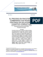 El Proceso de Psicoterapia Combinando Dos Modelos, Centrado en Soluciones y Cognitivo Conductual