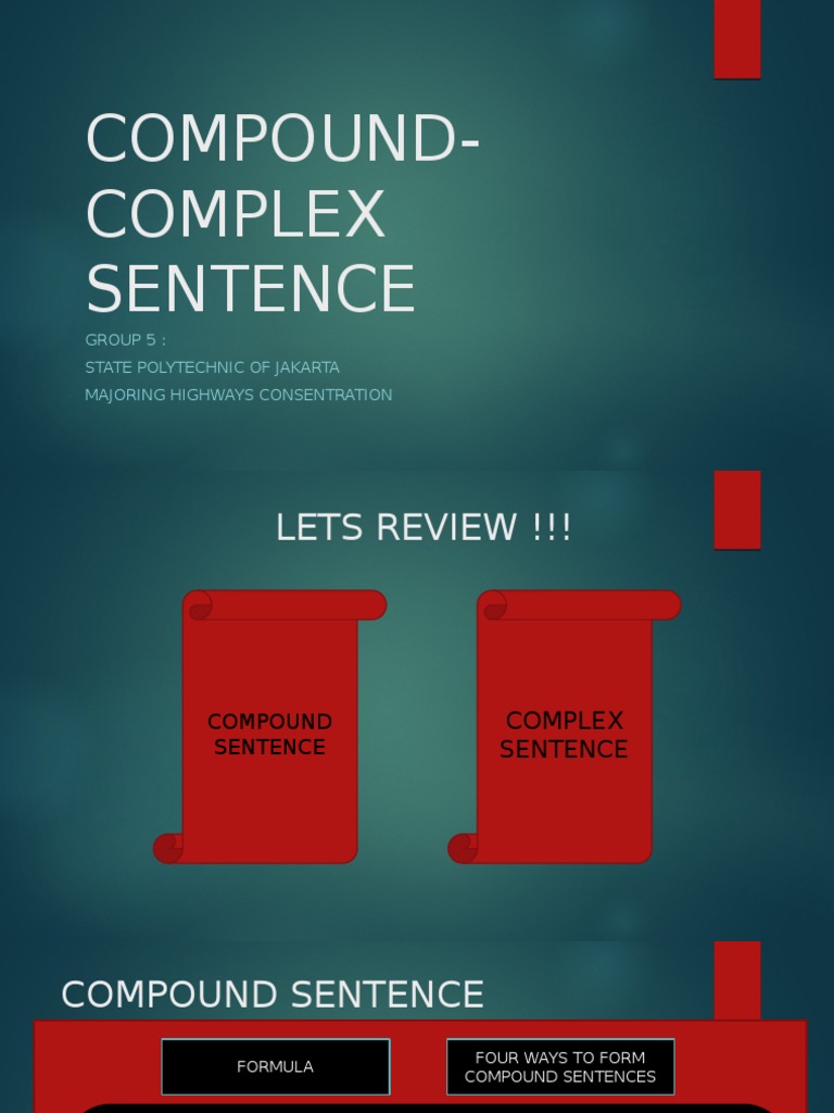 Compound-Complex Sentence Formulas | PDF | Clause | Syntactic Relationships