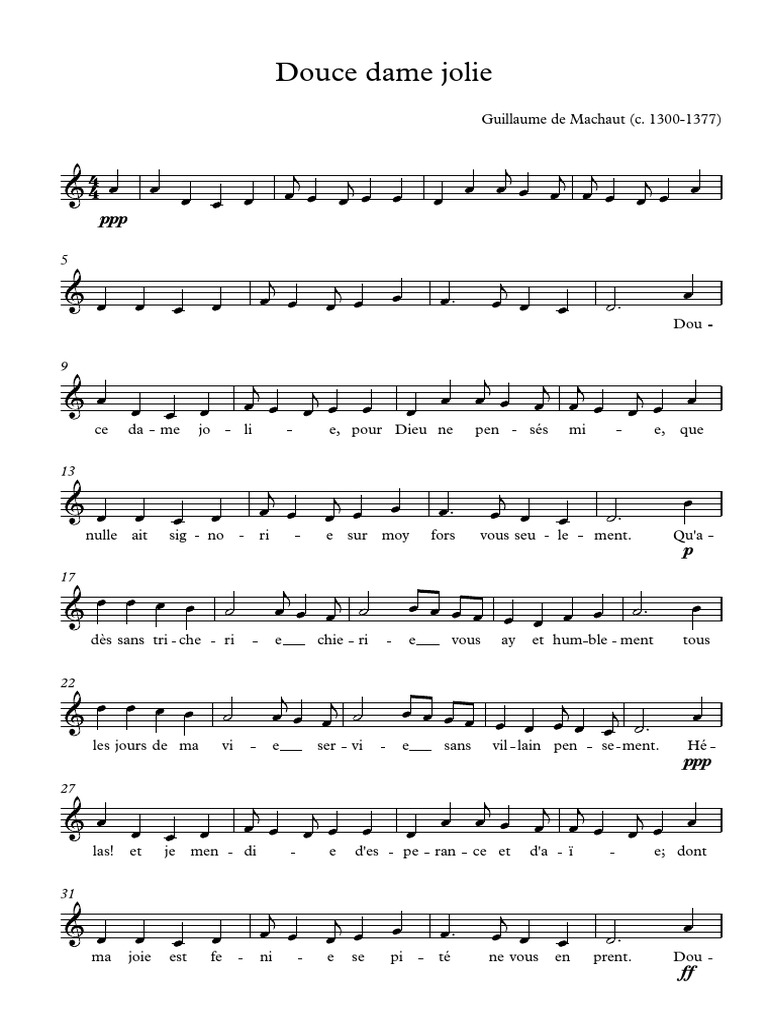 Douce Dame Jolie Sheet Music