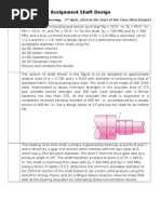 Assignment Shaft Design