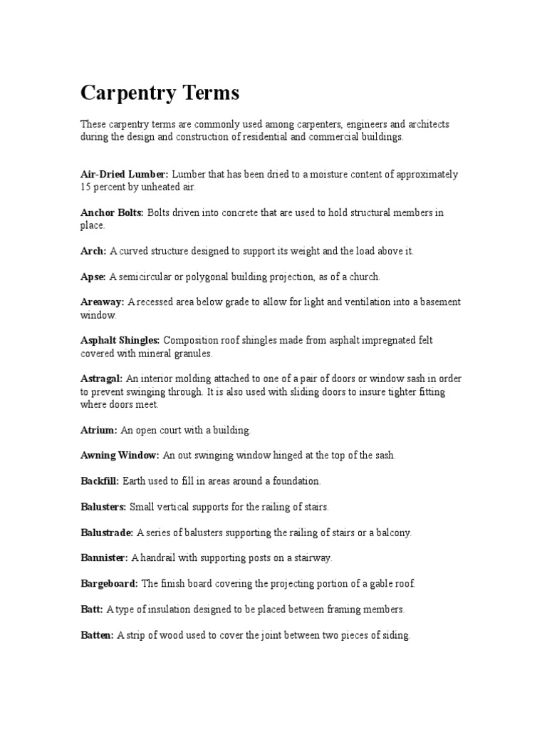 Carpentry Terms Framing (Construction) Window