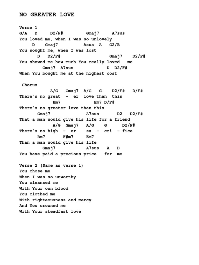 No Greater Love Pdf