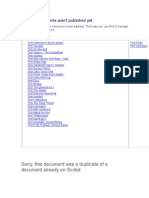 Wait! Your Documents Aren't Published Yet.: Sorry, This Document Was A Duplicate of A Document Already On Scribd