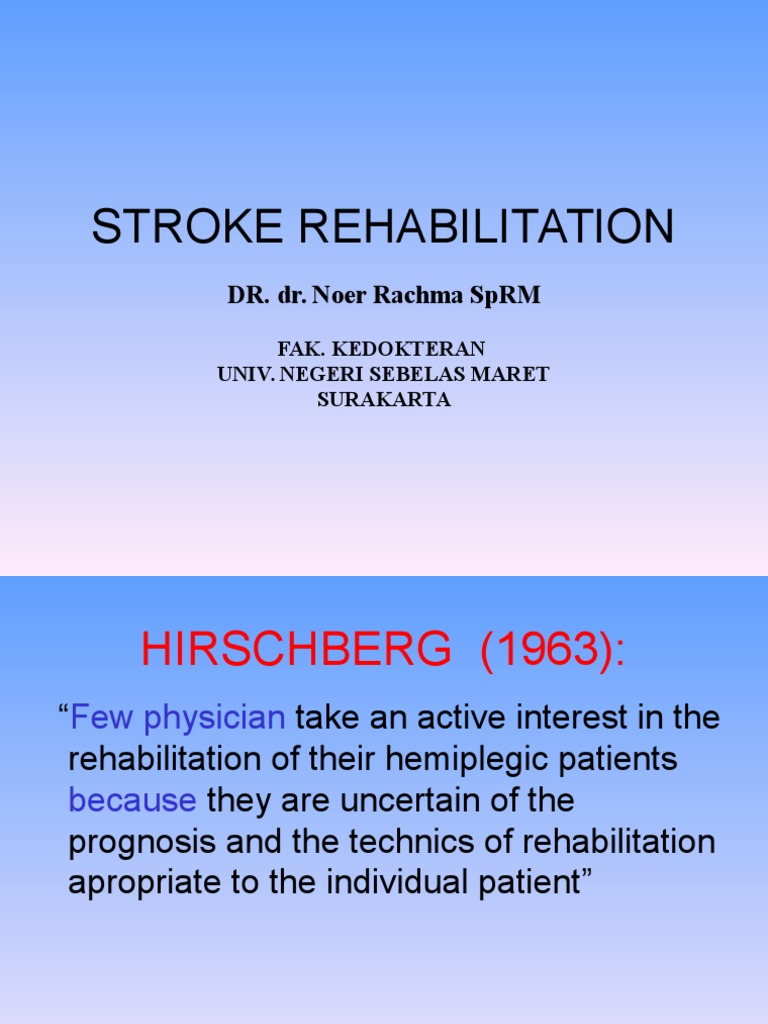 STROKE REHABILITATION GUIDELINES | PDF | Stroke | Nervous System