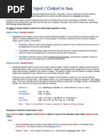 Input Output in Java